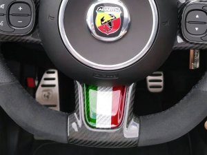 FIAT 500 ABARTH Steering Wheel Lower Center Trim Piece - Carbon Fiber - EU Model - Italian Theme